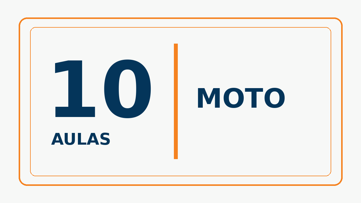 🏍️ Pacote – 10 aulas práticas de moto